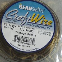 Craft - Wire - 1/2 Round -21 Gage - Bronze