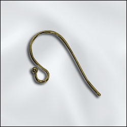 Ear Wire - Ball - Antique Brass