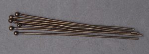 Head Pin -  Antique Brass with 2mm Ball