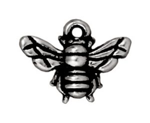 Honeybee Charm - Ant. Silver