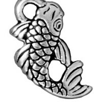 Koi Fish - Antique Silver