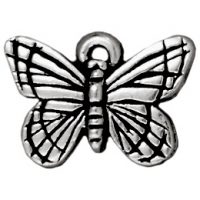 Monarch Butterfly Charm - Ant. Silver