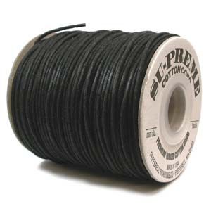 Waxed Cotton - 2mm - Black